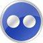 Blue Flickr White Icon 64x64 png